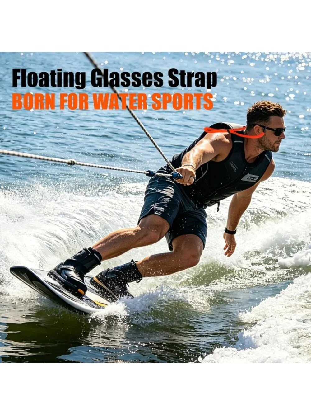 5PCS Floating Sunglasses Strap - Side-Clip Glasses Holder for Water Sports